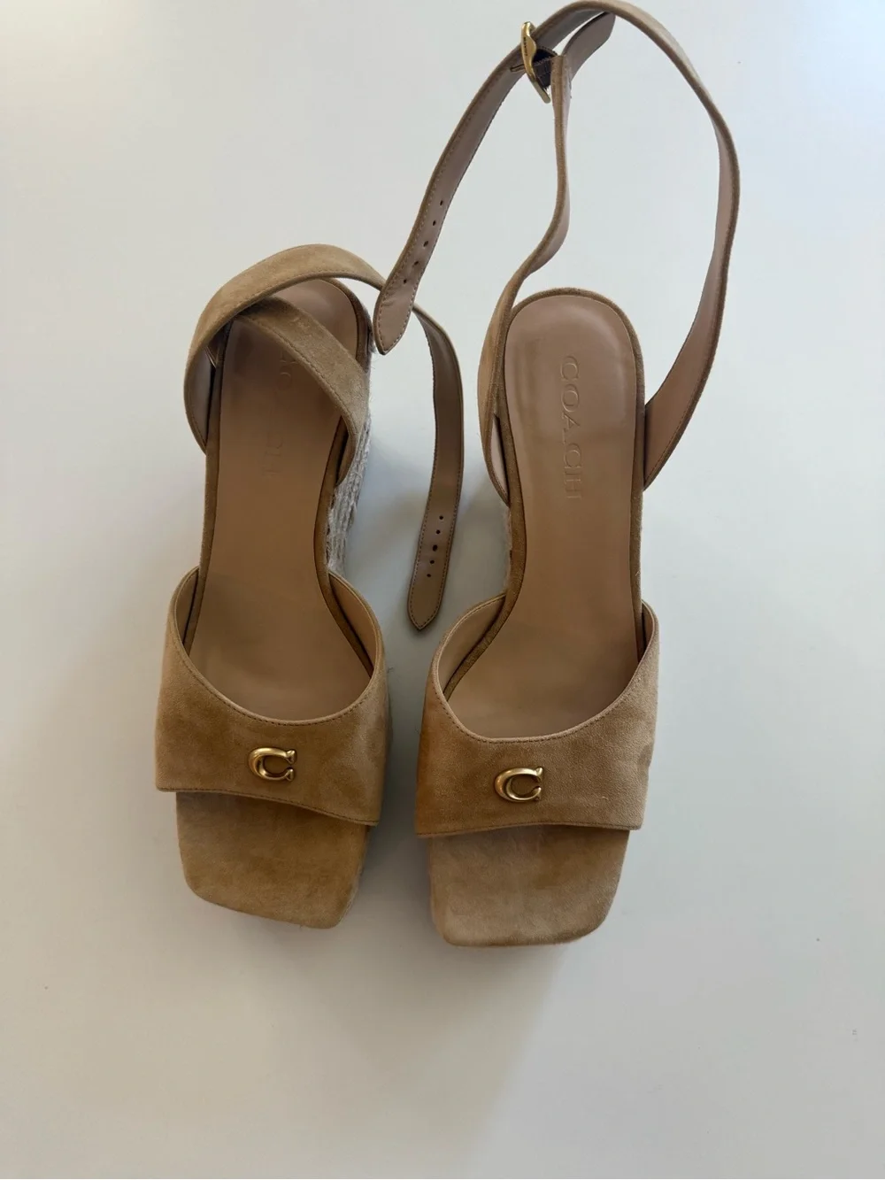 COACH Espadrille Wedge Platform- Suede